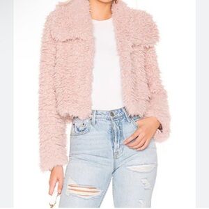 Bardot Pink Faux Fur Jacket
